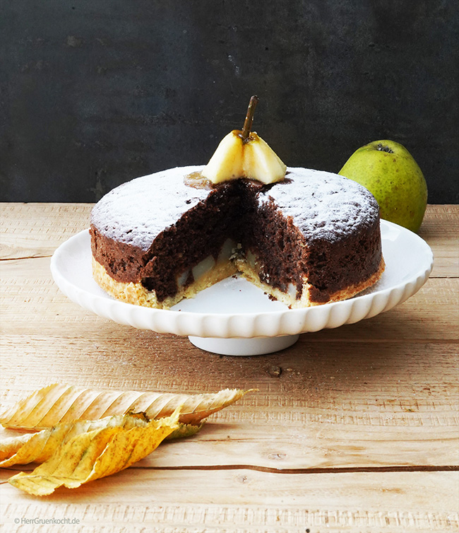 Birnen-Kardamom-Kuchen mit keksigem Mürbeteigboden | Herr Grün Kocht