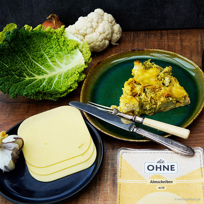 Orientalische Tarte überbacken mit die OHNE veganen Almscheiben